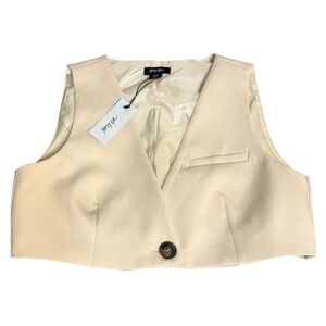 Nasty Gal NWT Tailored Cropped Waistcoat Old Money Minimalist Parisian Chic US 6